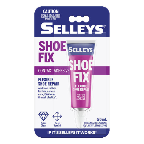 Selleys Shoe Fix Super Glue 50ml - Adhesive for Leather, Rubber, Canvas & Synthetic Shoes