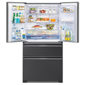 Mitsubishi Electric 564L French Door Fridge - Dark Silver Glass, VitaLED Drawer - MR-LX564ER-GDS-A