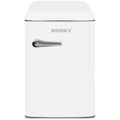 Husky 118L retro style bar fridge - white, 12L freezer compartment, adjustable shelves - HUSRET135WHHU