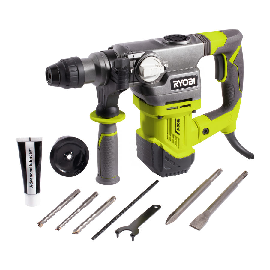 Ryobi 1500W SDS Rotary Hammer Drill - 5.0J Impact Energy - Green - SuperSaverAU - view 1