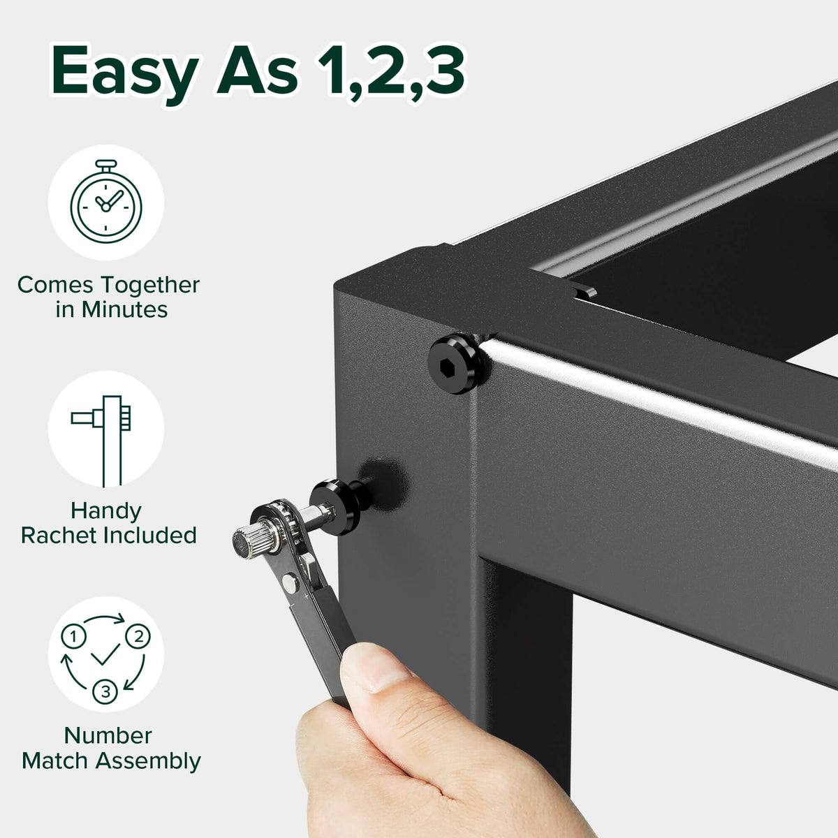 Zinus Double Metal Bed Frame - Black Steel Frame, 300kg Capacity, Tool-Free Assembly - AU-FBMMP1ZC-14D