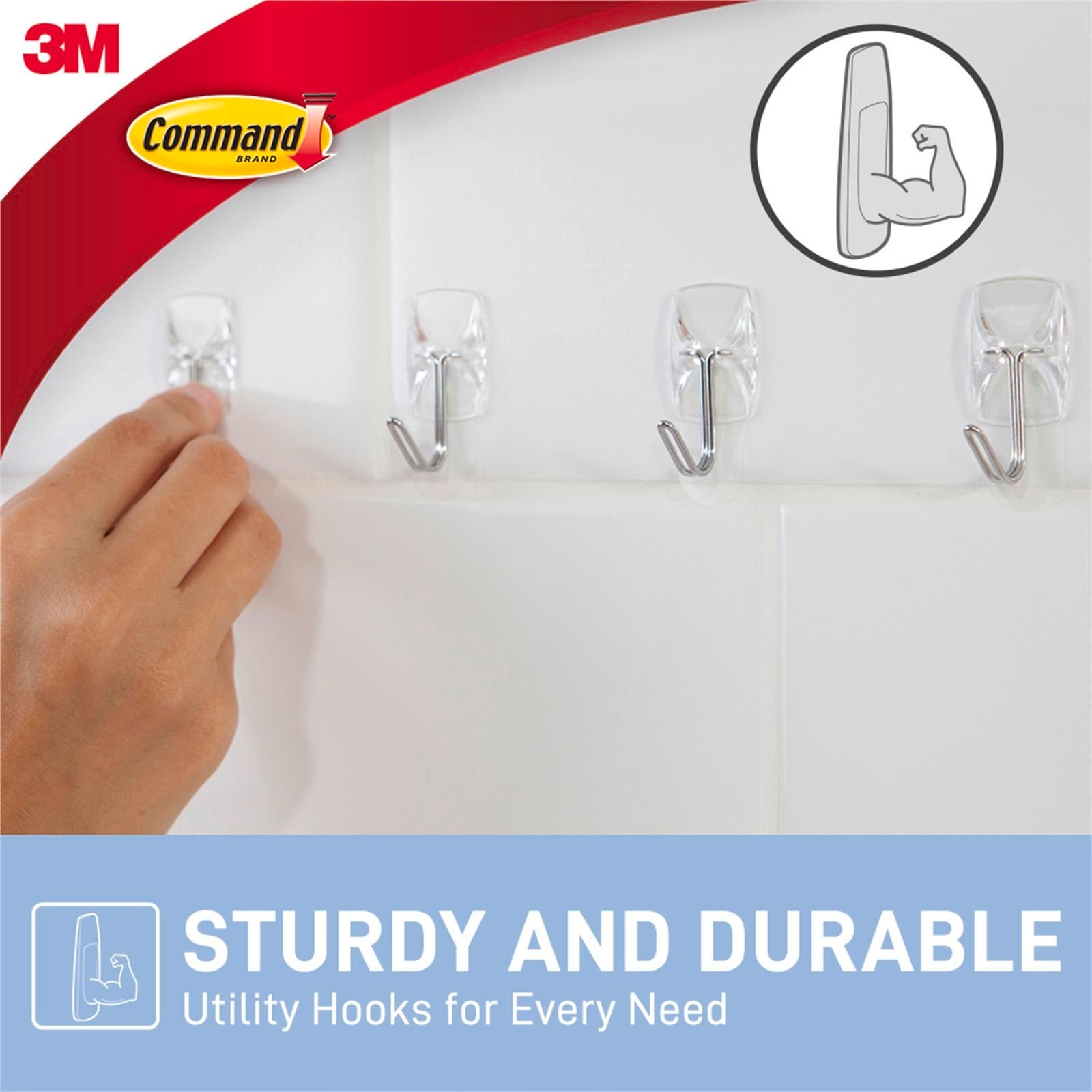 Command Small Clear Adhesive Utensil Hooks - 3 Pack, Damage-Free