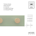 Mode 5 Timber Hooks - Hook Rack with 5 Hooks - 600mm - Green - Organise Accessories - SuperSaverAU - view 4