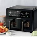 Cuisinart AirView Dual Basket Air Fryer 10.4L - Black - Viewing Windows, Sync Cooking - AFD-10XBLXA