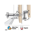 Adoored Satin Chrome Sphere Magnetic Door Stop - Steel, Wall or Floor Mount