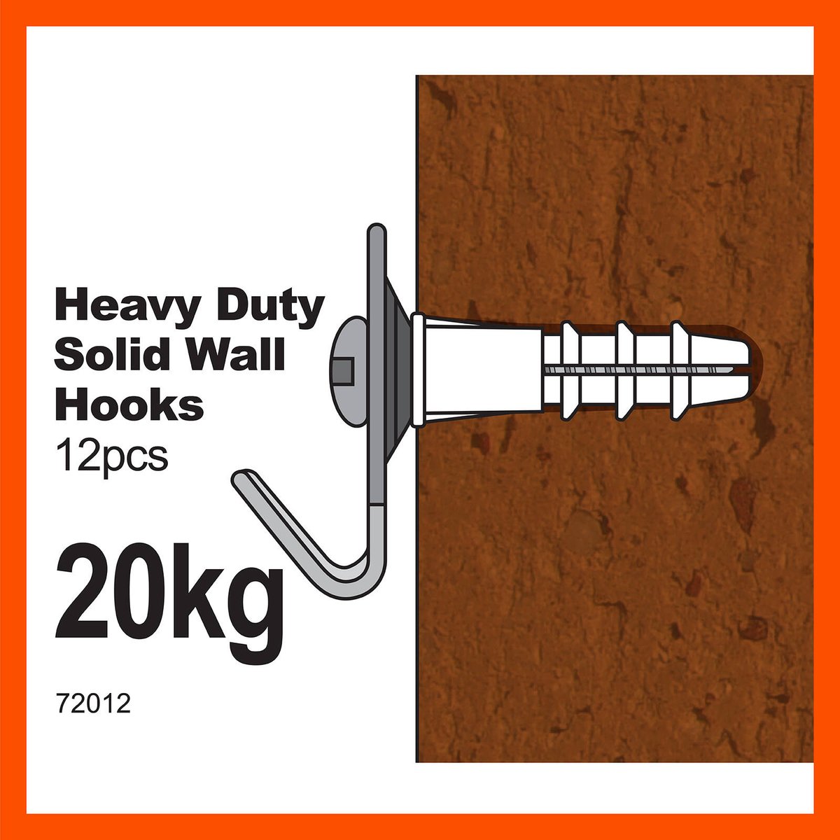 Everhang Picture Hanging Hook - 20kg - Steel - Heavy Duty - 12 Pack - SuperSaverAU - view 2