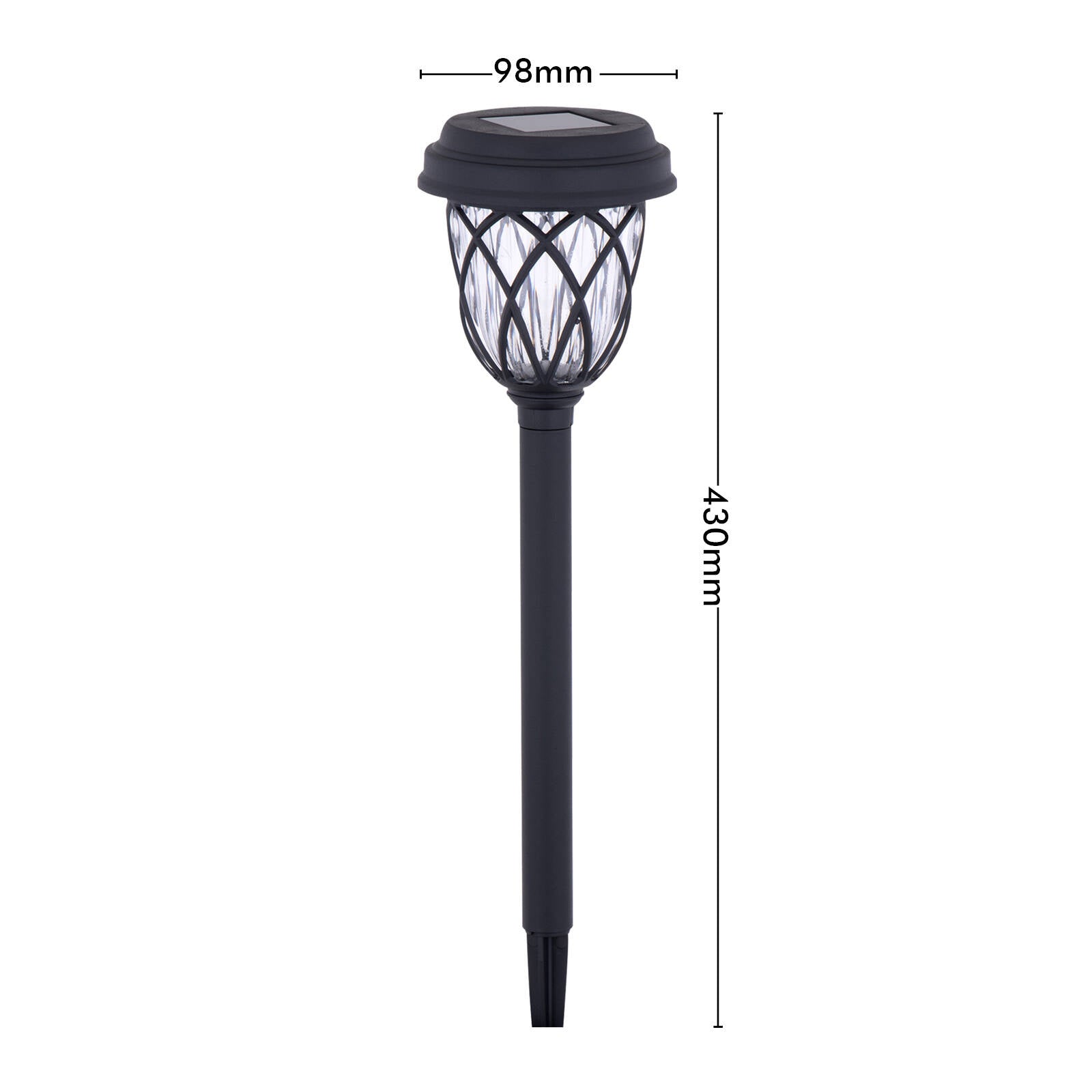 Arlec LED Garden Path Solar Light, 100mm Black Ground Stake LVS042