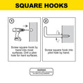 Everhang Zinc Plated Square Hook 25mm 13kg - 5 Pack