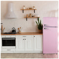 Linarie 209L Retro Top Mount Fridge - Pink Finish, Adjustable Shelves, 3 Star Energy - LK200DDPINK