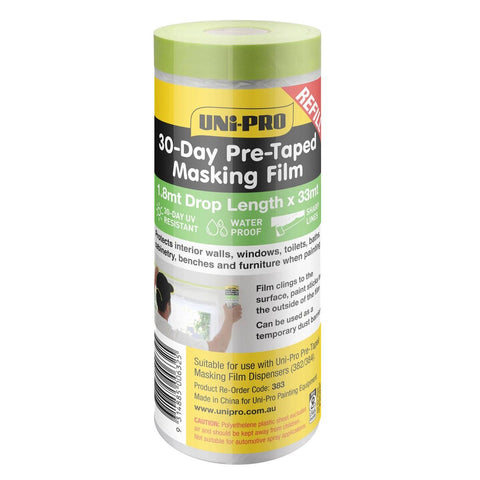 Uni Pro 30 Day Pre Taped Masking Tape Film Refill - 1800mm x 33m - Waterproof - SuperSaverAU - view 1