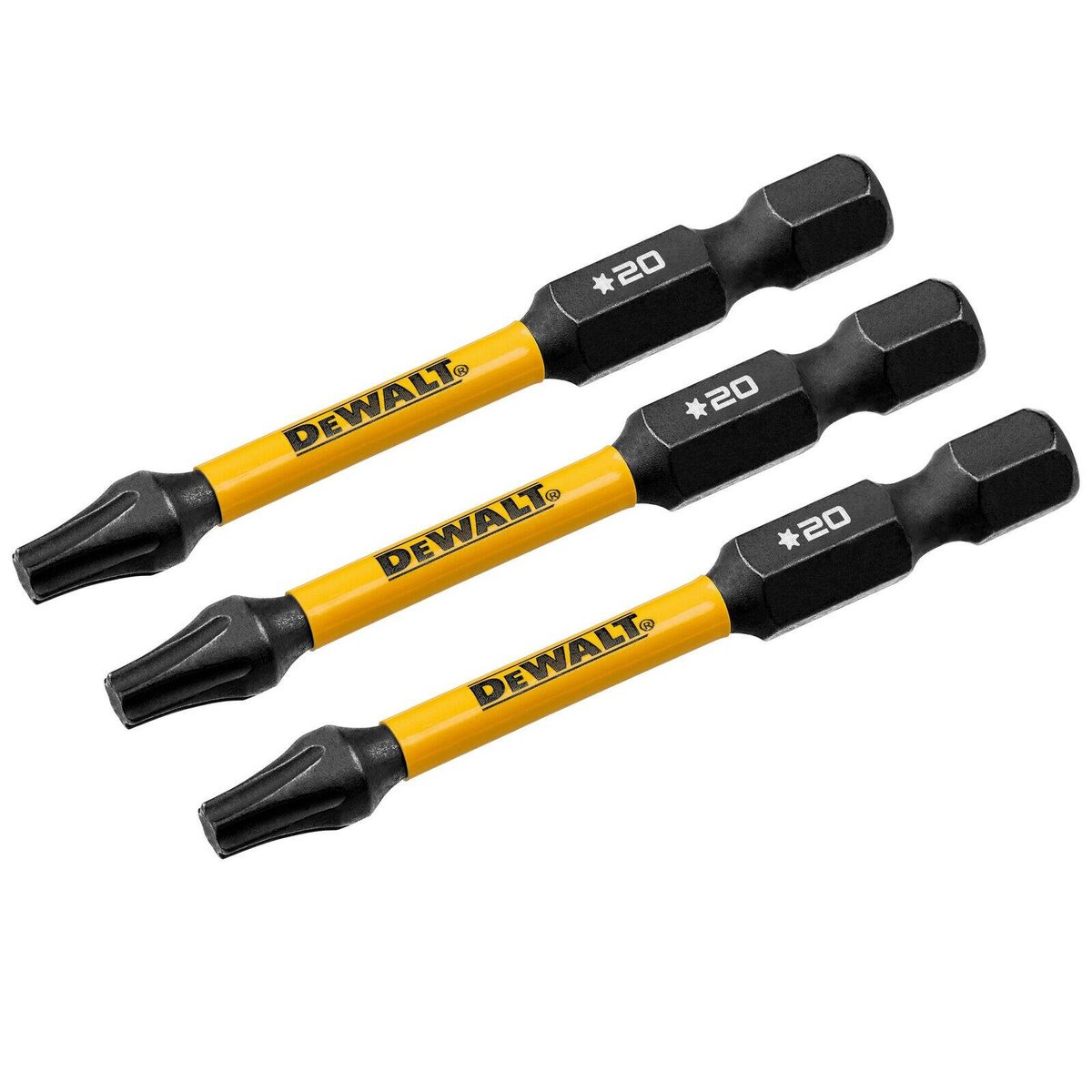 Dewalt Flextorq Screwdriver Bit - TX20 - 57mm - 3 Pack - Impact Resistant - SuperSaverAU - view 2