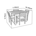 Mojo Premium Square Table & Chairs Outdoor Furniture Cover, PVC, Weather & UV Resistant