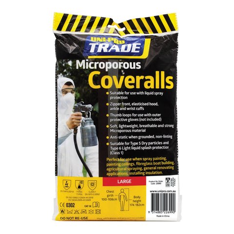 Uni-Pro Large White Microporous Coveralls