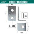 Carinya Reinforcing Angle Bracket - 40 x 80 x 40mm - Zinc Plated - Corrosion Resistant - SuperSaverAU - view 4