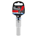Trojan 11mm Deep Socket 1/2" Drive - Polished Chrome Vanadium - 12 Point - SuperSaverAU - view 2