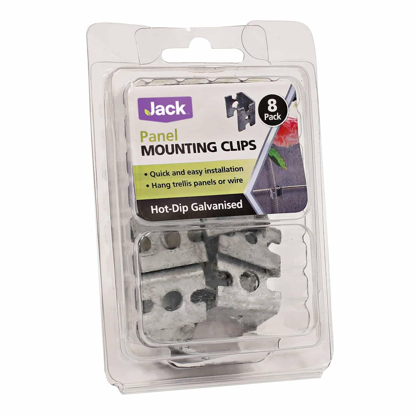 Jack Panel Mounting Clips 8 Pack for Trellis Panels & Wire