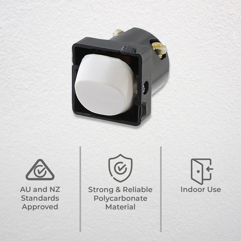 DETA White Switch Mechanism 16A 250V Polycarbonate Architrave Indoor