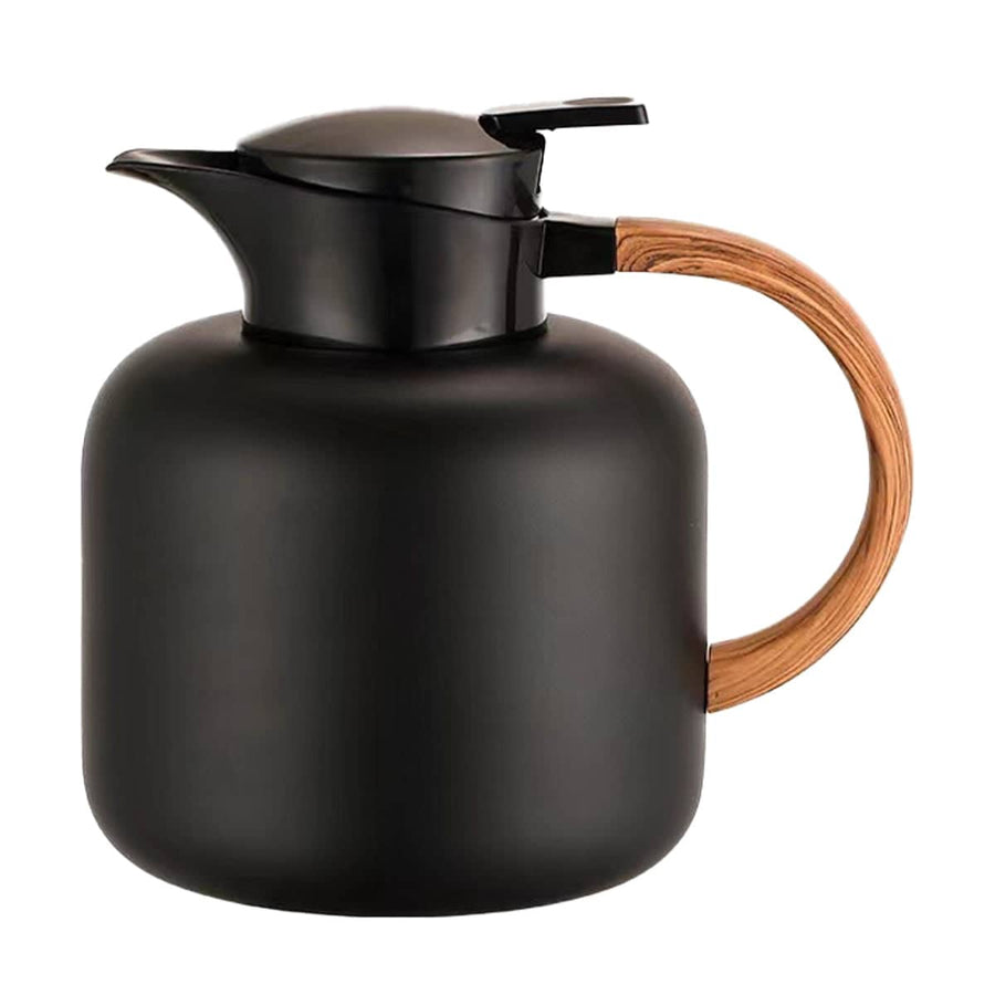 1.9 L Stainless Steel Insulated Coffee Carafe Leak Proof with Handle for Home - Black