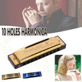 10 Hole Harmonica in Key of C, Stainless Steel and Brass - Blue - view 2