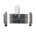 10 Pack Wardrobe Pants Rack Hanging Trouser Organiser - Black