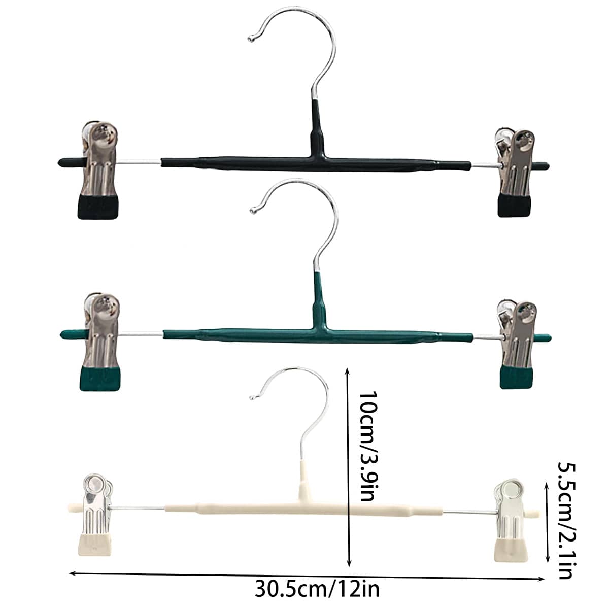 10 Pack Wardrobe Pants Rack Hanging Trouser Organiser - Black - view 4