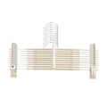 10 Pack Wardrobe Pants Rack Hanging Trouser Organiser - Cream