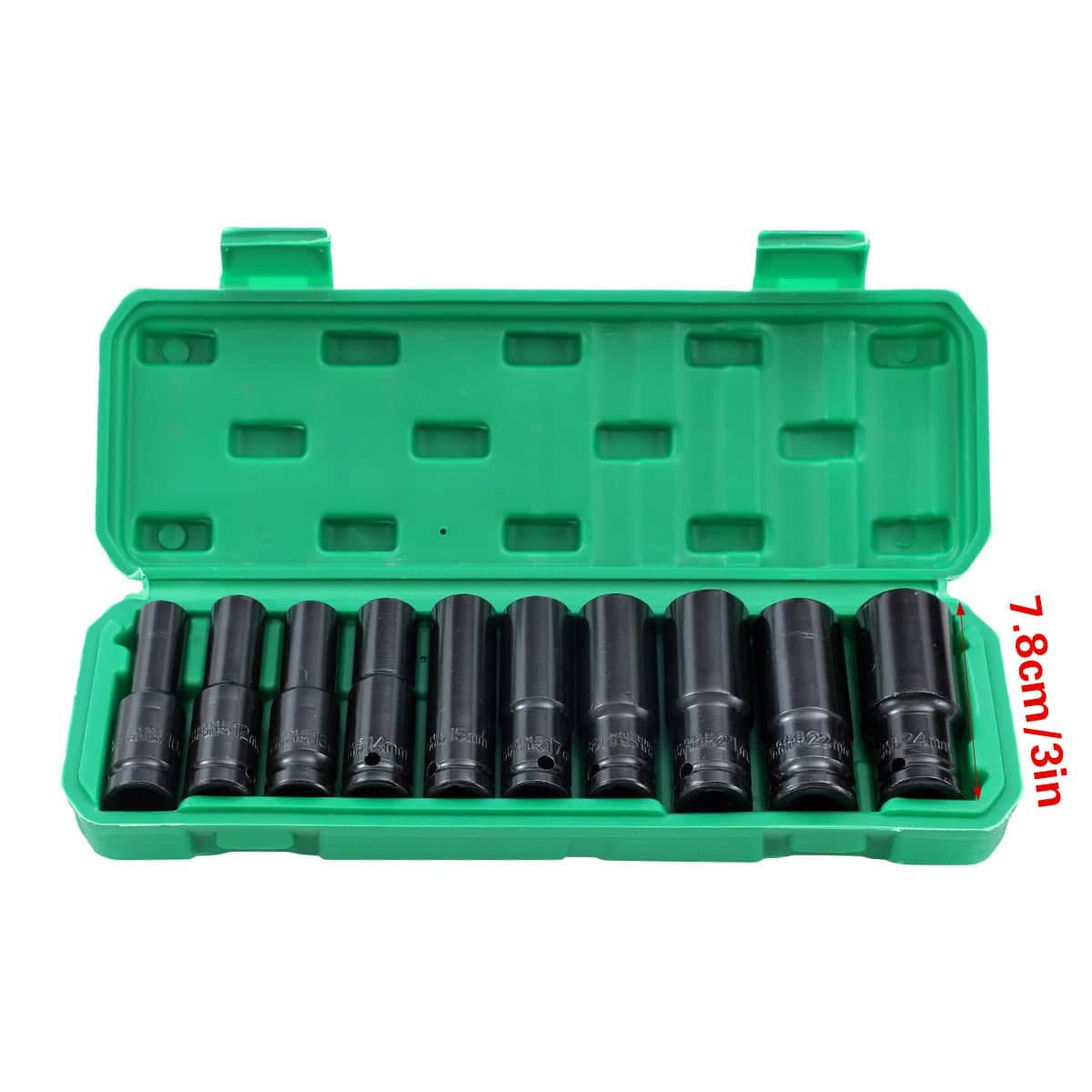10 Piece High Torque Impact Socket Set, Half Inch Drive for Mechanics - view 3