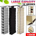 10 Tier Hanging Wardrobe Organiser for Clothes and Shoes - Black - view 2