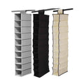 10 Tier Hanging Wardrobe Organiser for Clothes and Shoes - Black - view 3
