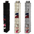 10 Tier Hanging Wardrobe Organiser for Clothes and Shoes - Black - view 5