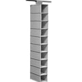 10 Tier Hanging Wardrobe Organiser for Clothes and Shoes - Grey