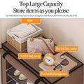 10 Tier Shoe Rack with Dust Cover, Stainless Steel Frame - Coffee - view 5