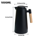 1000 ml Black Vacuum Insulated Coffee Pot Carafe with Wooden Handle - view 3