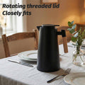 1000 ml Black Vacuum Insulated Coffee Pot Carafe with Wooden Handle - view 4