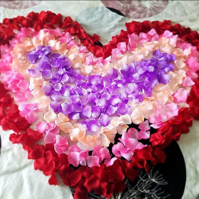 1000 pcs Silk Rose Petals for Weddings and Events - Champagne - view 3