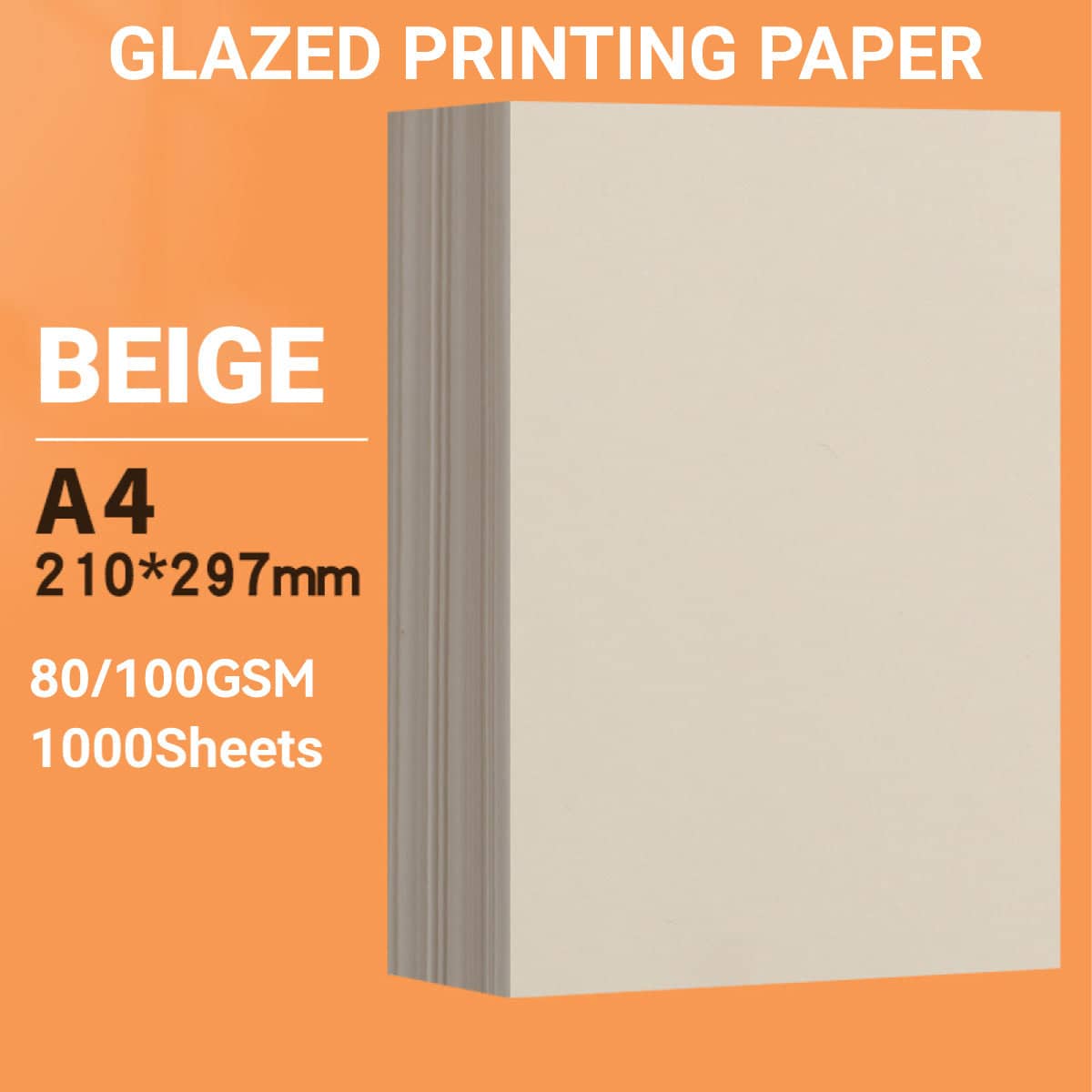 1000 Sheets A4 Glazed Printing Paper - Beige, 100 Gsm - view 2