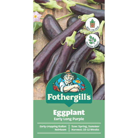 Mr Fothergill's Long Purple Eggplant Seeds - Large Flavoursome Fruit