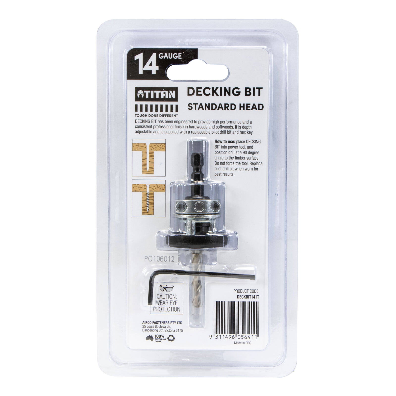 Titan 14G Decking Countersink Tool 12-14G Depth Adjustable with Bit