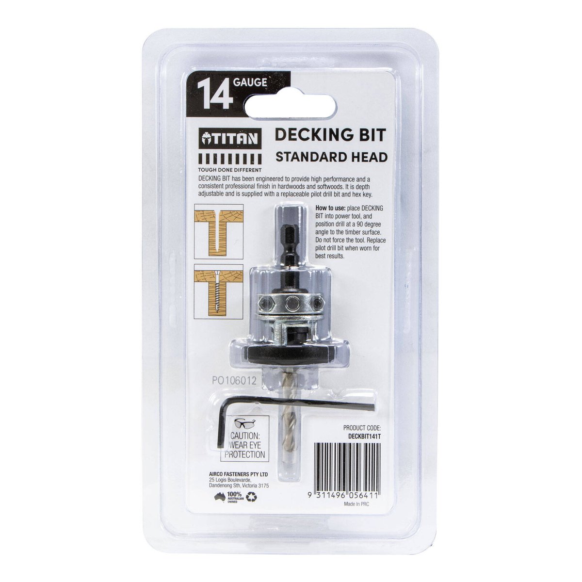Titan 14g Decking Countersink Tool - 12-14G Two-in-One - Depth Adjustable - 110mm x 195mm x 35mm - SuperSaverAU - view 2