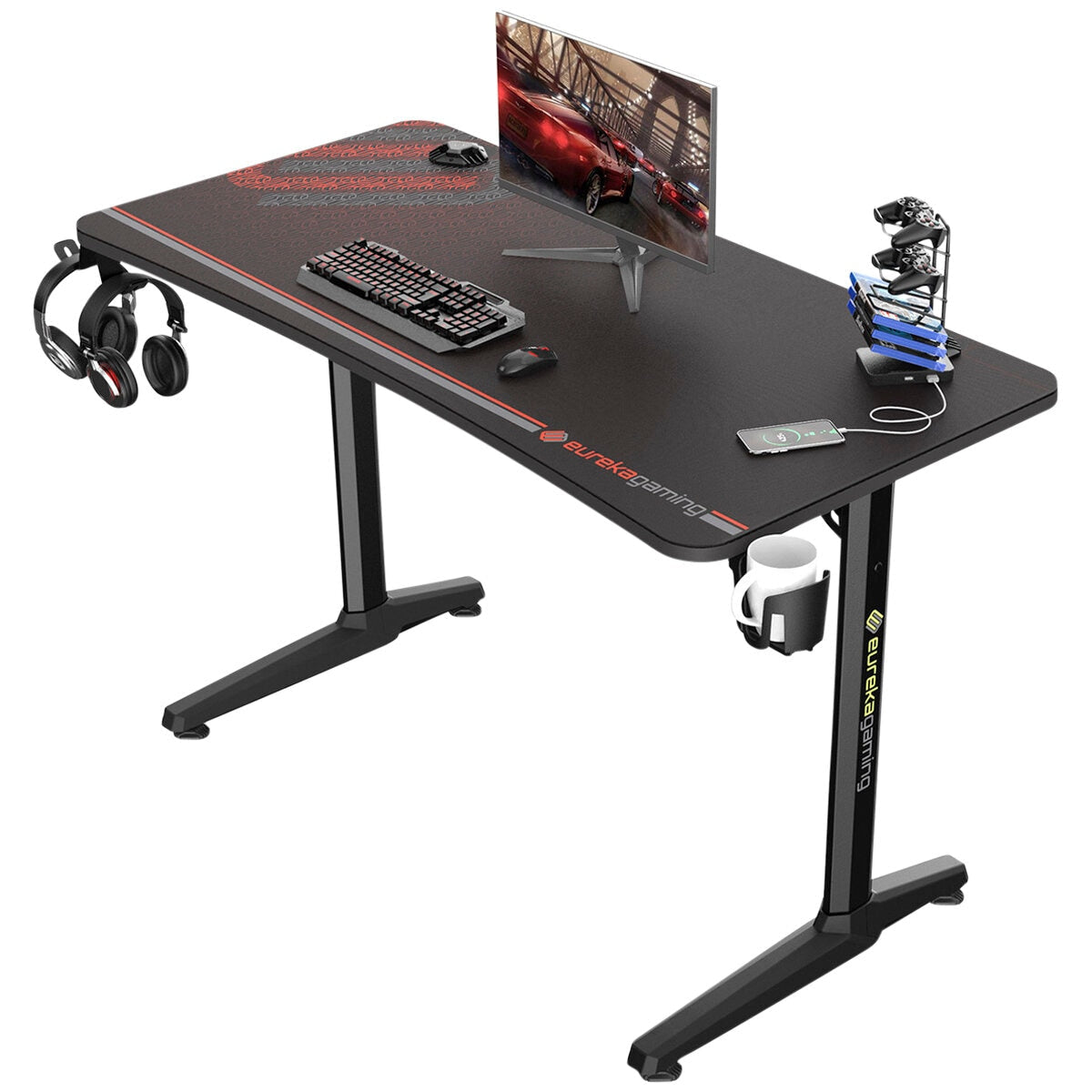 Eureka Ergonomic GIP-P47 Gaming Desk 120 x 60cm Black - SuperSaverAU - view 1