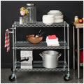 Trinity 3-Tier Utility Cart – Heavy-Duty Rolling Storage Trolley with Wheels & Handle - SuperSaverAU - view 6