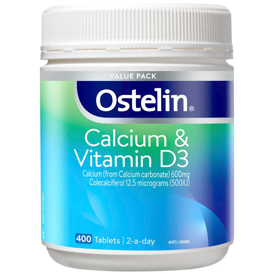 Ostelin Calcium And Vitamin D3 400 Tablets - Bone Strength, Healthy Development, Calcium Absorption - SuperSaverAU - view 1