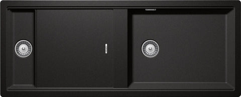 Abey Schock Preparation Station Double Bowl Sink - Stone Cristadur - Chopping Board and Colander - PD150S