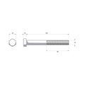 Zenith M16 x 150mm Hot Dip Galvanised Hex Head Bolt and Nut - 4.6 Grade Steel