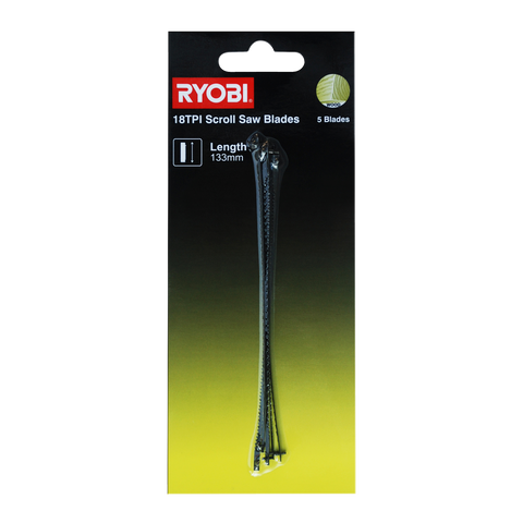 Ryobi 18 TPI Steel Scroll Saw Blades Fine - 5 Pack