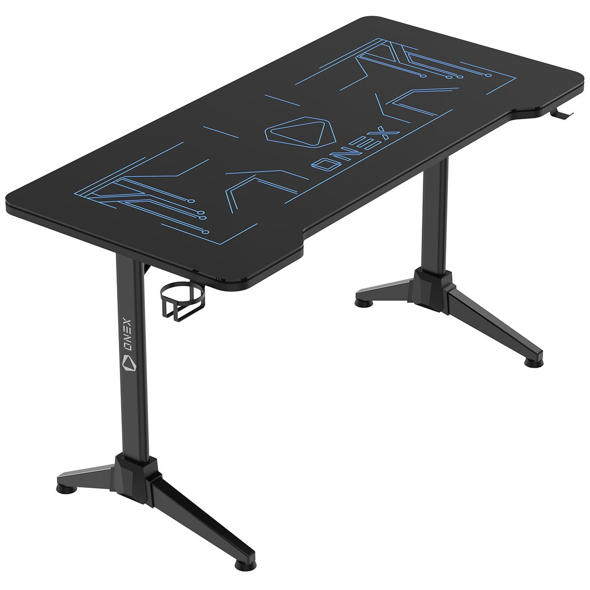 ONEX GD1400G Tempered Glass RGB Gaming Desk With Cup holder and Headset Hook ONEX-GD1400G-RGB - SuperSaverAU - view 2