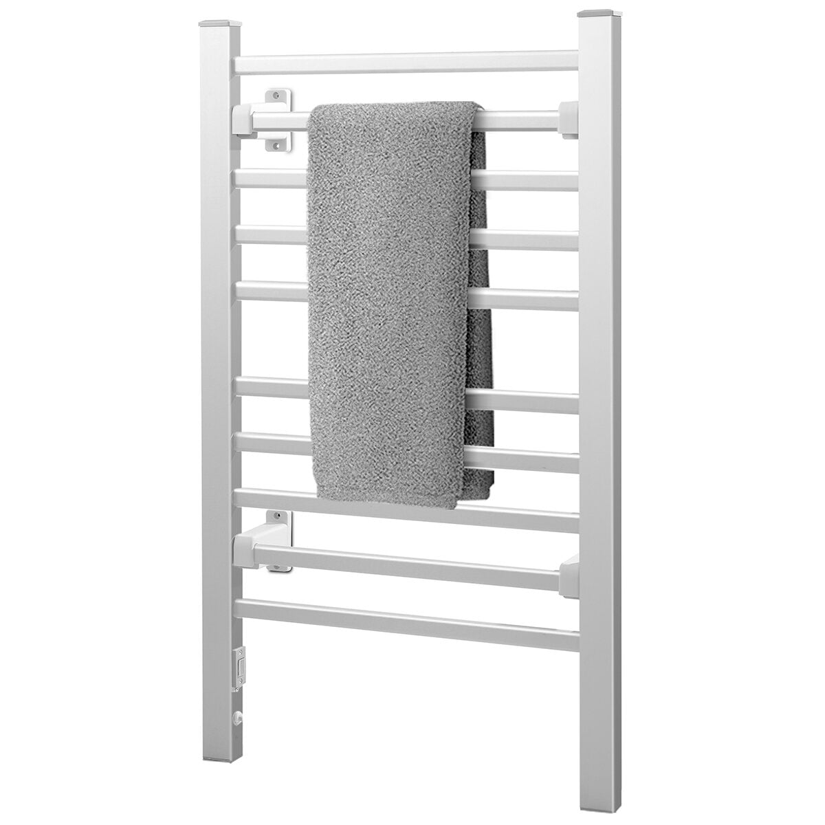 Devanti Heated Towel Rail Rack Electric Clothes Rails TW-C-FW-10-ALUM - SuperSaverAU - view 4