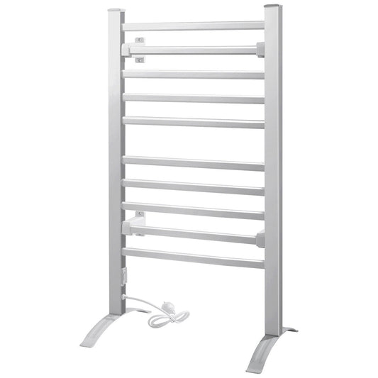 Devanti Heated Towel Rail Rack Electric Clothes Rails TW-C-FW-10-ALUM