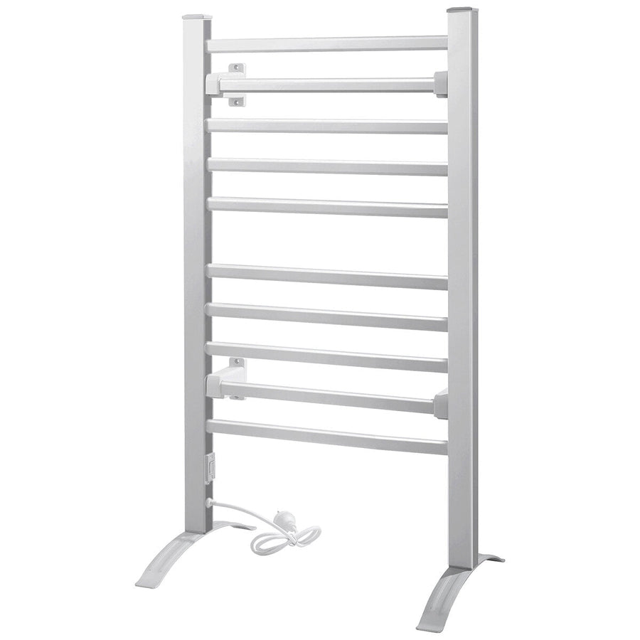 Devanti Heated Towel Rail Rack Electric Clothes Rails TW-C-FW-10-ALUM - SuperSaverAU - view 1