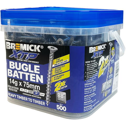 Bremick XTP Bugle Batten 14g x 75mm T40 B8 - 500 Pack - Fast Installation - SuperSaverAU - view 1